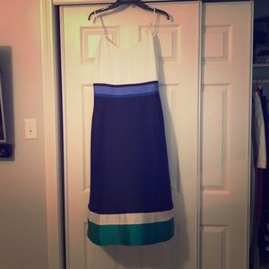 Banana republic silk striped dress with pockets
